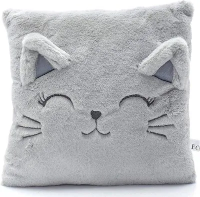 Productafbeelding van Famanu knuffelkussen voor kinderen - Pluizig decoratief kussen voor baby- en kinderkamers, 35 x 35 cm
