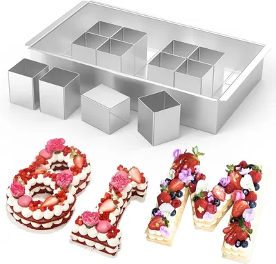 Productafbeelding van Bakvorm Letters Cijfers - Verstelbare Cakevorm - Creatief Bakken - Vorm Verstelbaar - 31.8 x 18 cm - Zwart
