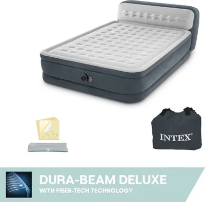 Imagen del producto de Colchón hinchable para cabecera de cama, tamaño doble, con bomba de aire integrada