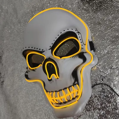 Obrázok produktu pre Halloweenska maska s LED svetlami, strašidelná hlava ducha, svietiaca maska, maškaráda, párty, maska, karneval, prestrojenie, cosplay kostýmová dekorácia