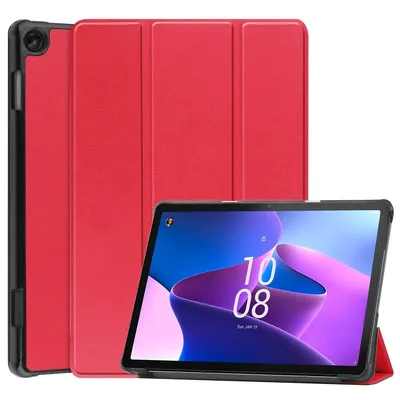 Produktbild von König Design Tablet-Hülle kompatibel mit Lenovo Tab M10 3rd Gen TB328FU / TB328XU Kunstleder Smart Cover Case Etui Rot