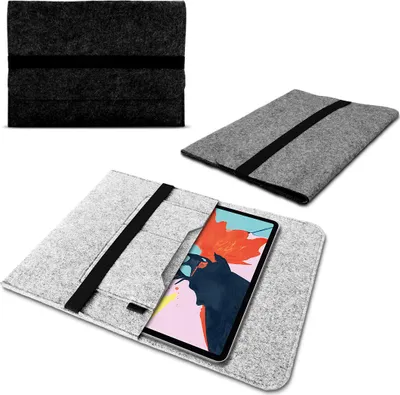 Produktbild von Schutzhülle für Apple iPad Pro 12.9 2018 Sleeve Tasche Hülle Filz Tablet CaseFarbe Filz Sleeve:Hell Grau