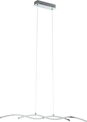 Produktbild von EGLO LED Pendellampe Lasana 2, 2 flammige Pendelleuchte, Hängeleuchte aus Alu, Stahl, Kunststoff, Farbe: Chrom, weiß, L: 87 cm