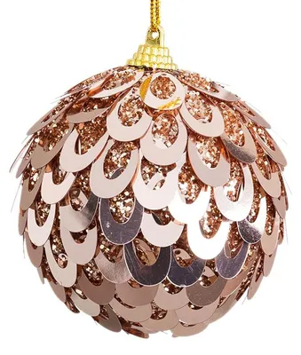 Weihnachtskugeln, Kunststoff, bronzefarben, 8 cm, 4 Stück