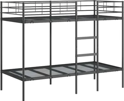 Immagine prodotto di vidaXL Letto a castello senza materasso nero 90x190 cm in acciaio