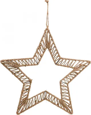 Produktbild von Boho Weihnachts-Dekoration: Stern-Dekoring 40cm, Türkranz & Fensterschmuck