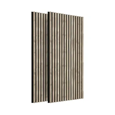 Produktbild von IZODEKOR Akustikpaneele 120x60 cm Argento 2er Set (1,44m²) – MDF Holz Lamellenwand mit Akustikfilz, schalldämmend, für Wohnzimmer, Büro & TV-Wand
