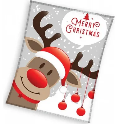 Obrázok produktu pre Vianočná deka z mikrofleecu Sob Rudolf 150x200 cm