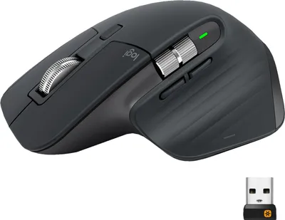 Produktbild von Logitech MX Master 3 Advanced Wireless Mouse, rechts, Laser, RF kabellos + Bluetooth, 4000 DPI, Graphit