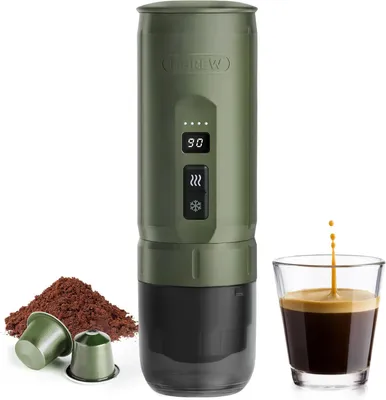 Produktbild von Espressomaschine Tragbare Auto Kaffeemaschine & Heizfunktion 20Bar Edelstahlfilter, Für Kapseln/Pulver, Auto Kaffeemaschine 12V/24V für Reise/Camping