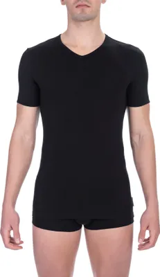 Produktbild von BIKKEMBERGS Herren T-Shirt 2er Pack T-Shirts Kurzarm V-Ausschnitt Stretch-Baumwolle Doppelpack Artikel BKK1UTS02BI BIPACK, S - EU S - US XS - FR 2, Cotone 95%,Elasthan 5%