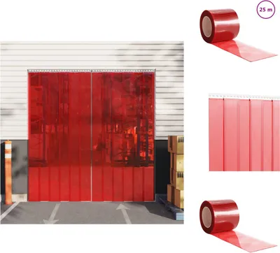 Produktbild von vidaXL Türvorhang Rot 200x1,6 mm 25 m PVC -  Vorhänge & Gardinen