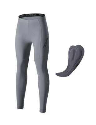 Produktbild von ROCKBROS TVI Fahrradhose Damen Lang mit Sitzpolster, Thermo Radhose winddicht für Rennrad MTB Herbst Winter Grau EU Größe S