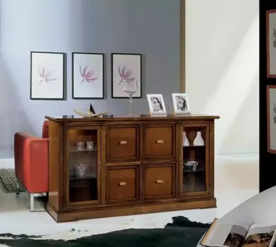 Produktbild von Wohnzimmer Sideboard Glas Schrank Vitrine Esszimmer Anrichte Holz Möbel