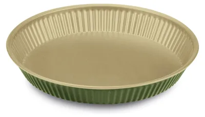 Image de Moule à gâteau Guardini à bord cannelé, 28 cm. Couleur : vert et or