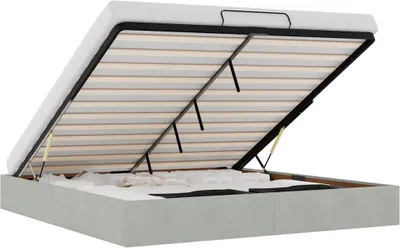 Obrázek produktu pro vidaXL Osmanská postel bez matrace světle šedá 160x200 cm sametová