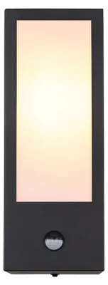 Produktbild von LED Außen Wandleuchte, Bewegungsmelder, schwarz, opal, H 32 cm