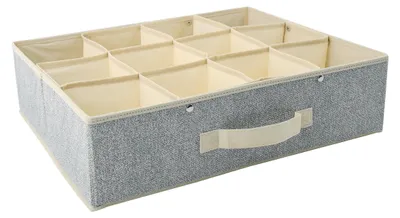 Aufbewahrungsbox aus Stoff, 12 Fächer, faltbar, 28x14x13 cm