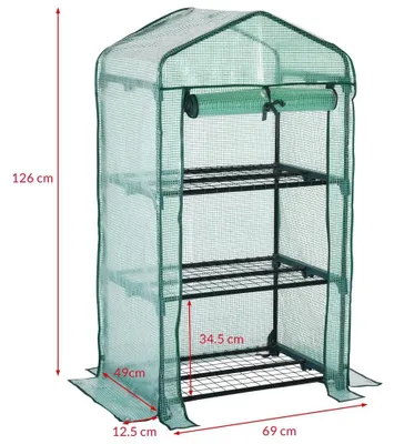 Image de Serre de 12,5 x 4,9 x 7 m, 3 niveaux, couverture en polyéthylène, structure en acier