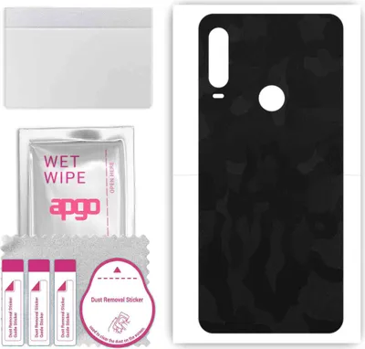 Produktbild von apgo Rückseite Schutzfolie, Skin, kompatibel mit TCL L10 Pro, Hinten Displayschutzfolie aus Vinylfolie, kratzfest, einfache Montage - Schwarzes Tarnmuster