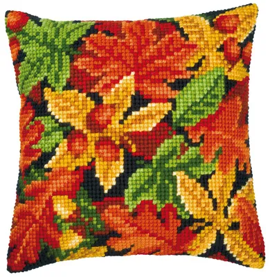 Produktbild von Vervaco PN-0008640 Kreuzstichkissen Motiv Herbstblätter