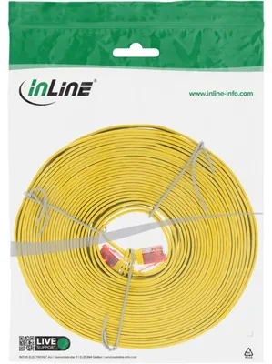 Produktbild von InLine Patchkabel flach, U/UTP, Cat.6, gelb, 7m, 7 m, Cat6, U/UTP (UTP), Gelb