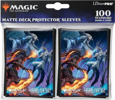 Produktbild von Ultra Pro Deck Protector Sleeves Matte Final Fantasy Bahamut & Ifrit (100 Sleeves)