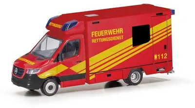 Immagine prodotto di Herpa MB Sprinter 18 RTW Fahrtec Vigili del fuoco 098755
