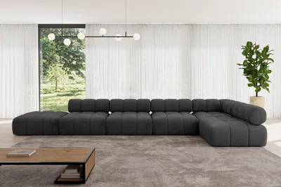 Produktbild von ALTDECOR Modulares Sofa Ecksofa in L-Form - Favio-L3 - 475x190x70 cm Schwarz universal, links/rechts Corner modular Sofa Eckcouch Couch Wohnlandschaft Cauchsofa Polstersofa