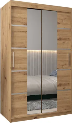 Produktbild von Kleiderschrank, Schiebetürenschrank Schlafzimmer, Schrank mit Spiegel VERONA 4 120 cm
