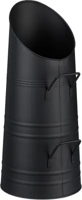 Immagine prodotto di Relaxdays Contenitore per carbone, 9 litri, ferro, secchio per carbone con 2 manici, scivolo per pellet per il riempimento, caminetto e barbecue, nero