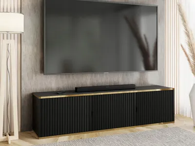 Produktbild von KierMoebel Tv Schrank ELI 3, Modern Lowboard Schwarz  156,4x42x38,8 cm