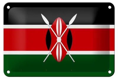 Produktbild von Blechschild Flagge Kenias 18x12cm Flag of Kenya Dekoration