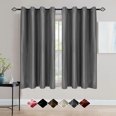 Obrázek produktu pro Topchances 2 kusy sametové záclony do obývacího pokoje, neprůhledná tepelná záclona Eyelet záclona do ložnice š 107 cm x v 160 cm, tmavě šedá