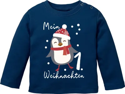 Produktbild von Baby Langarmshirt Mein erstes Weihnachten {styleVariationName} Aufdruck XMAS Outfit Babyshirt Jungen Mädchen MoonWorks®