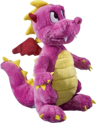 Image de Dragon debout rose, 20 cm - Peluche dragon