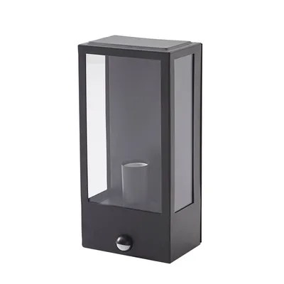 Produktbild von Lindby Außenwandleuchte Ilana, schwarz, Sensor, IP44, E27
