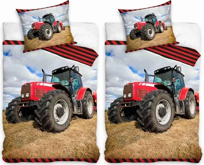 Produktbild von Roter Traktor - Partner-Bettwäsche für 2 Personen, 135x200 & 80x80