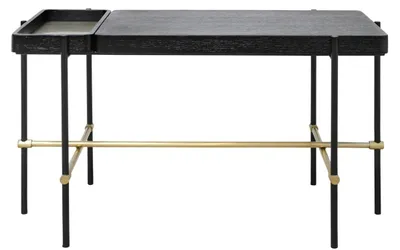 Produktbild von Casa Padrino Luxus Hotel Couchtisch Schwarz / Gold 80 x 40 x H. 45 cm - Hotel Möbel