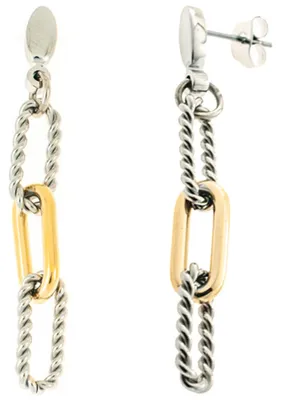 Image de Boucles d'oreilles en forme de trombones, en acier inoxydable avec revêtement doré