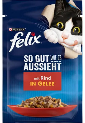 Obrázok produktu pre felix® 4159561003 felix® Katzen-Nassfutter So gut wie es aussieht in Gelee mit Rind 26x 85,0 g