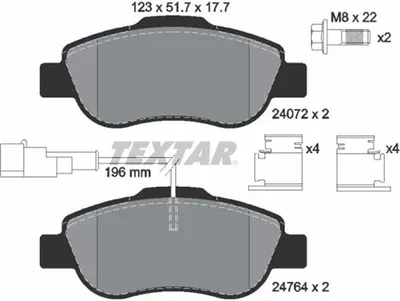 Obrázek produktu pro TEXTAR Sada brzdových destiček, kotoučová brzda Část: 2476401