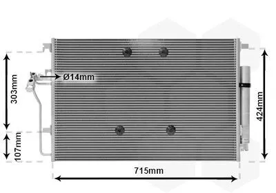 Produktbild von VAN WEZEL 30005724 Kondensator Klimaanlage Klimakondensator passend für MERCEDES-BENZ SPRINTER 3,5-t Kasten (906) +Trockner