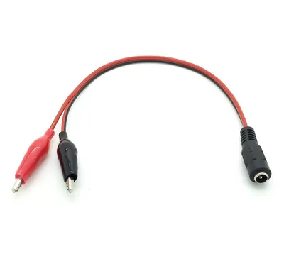 Produktbild von DC Adapterkabel Hohlstecker-Buchse 5,5x2,1mm - 2x Krokodilklemme 25cm