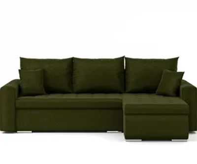 Zdjęcie produktu dla Narożnik Luis L - narożnik w kształcie litery L, sofa z funkcją spania, pojemnik na pościel, poduszki i pikowanie, meble tapicerowane, PRAWY Neve 39