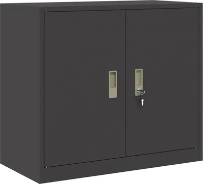 Image de Armoire de rangement vidaXL, noire, 80 x 40 x 70 cm, en acier