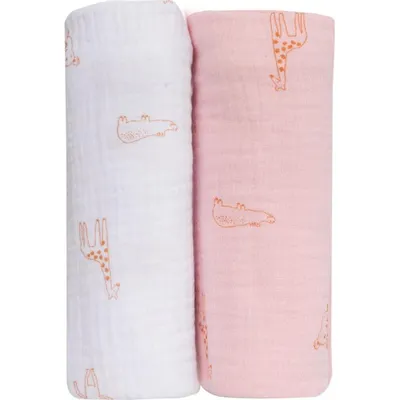 Produktbild von BUBABA  Musselinwindeln 2 Stück rosa+weiß