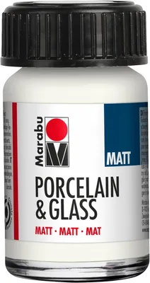 Produktbild von Marabu Farbe "Porcelain & Glass" matt 15 ml weiß