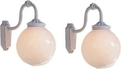 Produktbild von 2er Set Konstsmide Außenwandleuchte ARCTURUS weiß Kugel opal, Leuchte Hauswand