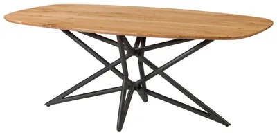 Immagine prodotto di MASSIVMOEBEL24 | Tavolo da pranzo in legno di Acacia 240x100x76 Laccato naturale gambe incrociate